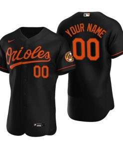MLB Baltimore Orioles Custom Black Authentic 2020 Alternate Jersey