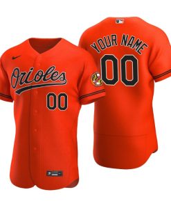 MLB Baltimore Orioles Custom Orange Authentic 2020 Alternate Jersey