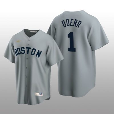 Men's Boston Red Sox Bobby Doerr Gray Cooperstown Collection Road Jersey