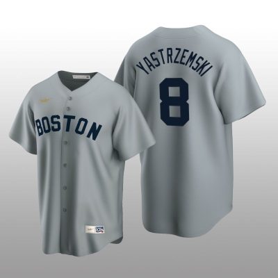 Men's Boston Red Sox Carl Yastrzemski Gray Cooperstown Collection Road Jersey