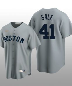 Men's Boston Red Sox Chris Sale Gray Cooperstown Collection Road Jersey