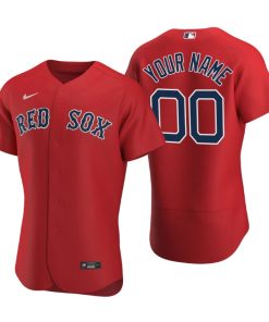Men's Boston Red Sox Custom Red Authentic 2020 Alternate Jersey