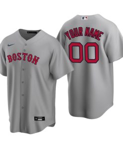 Men's Boston Red Sox Gray Replica 2020 Road Custom Jersey