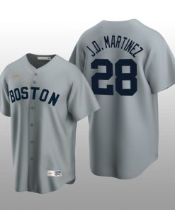 Men's Boston Red Sox J.D. Martinez Gray Cooperstown Collection Road Jersey