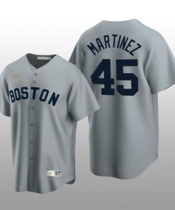 Men's Boston Red Sox Pedro Martinez Gray Cooperstown Collection Road Jersey