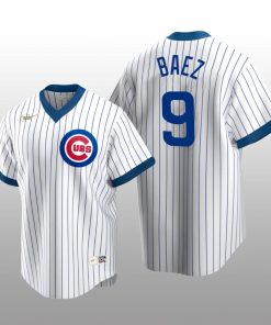 Men's Chicago Cubs Javier Baez White Home Cooperstown Collection Player Jersey