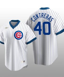 Men's Chicago Cubs Willson Contreras White Home Cooperstown Collection Player Jersey