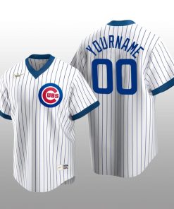 Men's Chicago Cubs yourname White Home Cooperstown Collection Player Jersey