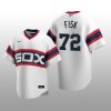 Men's Chicago White Sox Carlton Fisk White Cooperstown Collection Home Jersey