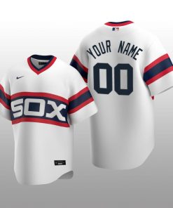 Men's Chicago White Sox Custom White Cooperstown Collection Home Jersey