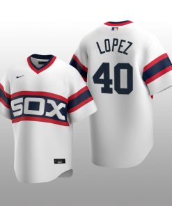 Men's Chicago White Sox Reynaldo Lopez White Cooperstown Collection Home Jersey