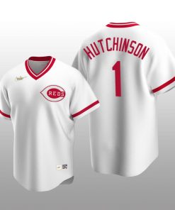 Men's Cincinnati Reds Fred Hutchinson White Cooperstown Collection Home Jersey