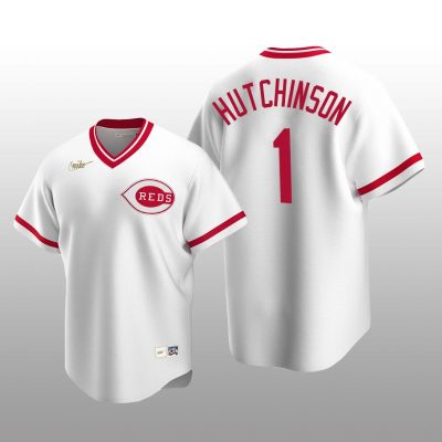 Men's Cincinnati Reds Fred Hutchinson White Cooperstown Collection Home Jersey