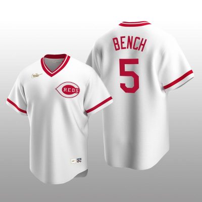 Men's Cincinnati Reds Johnny Bench White Cooperstown Collection Home Jersey