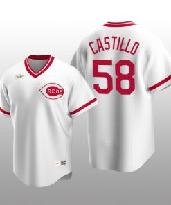 Men's Cincinnati Reds Luis Castillo White Cooperstown Collection Home Jersey
