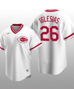 Men's Cincinnati Reds Raisel Iglesias White Cooperstown Collection Home Jersey