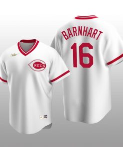 Men's Cincinnati Reds Tucker Barnhart White Cooperstown Collection Home Jersey