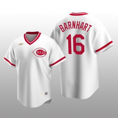 Men's Cincinnati Reds Tucker Barnhart White Cooperstown Collection Home Jersey
