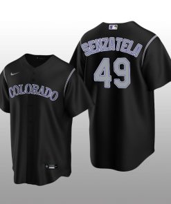 Men's Colorado Rockies Antonio Senzatela Black Alternate Replica Player Jersey