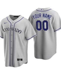 Men's Colorado Rockies Gray 2020 Road Replica Custom Jersey