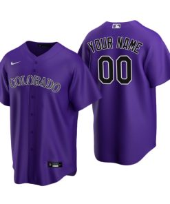 Men's Colorado Rockies Purple 2020 Alternate Replica Custom Jersey