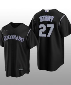 Men's Colorado Rockies Trevor Story Black Alternate Replica Player Jersey