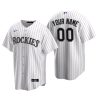 Men's Colorado Rockies White 2020 Home Replica Custom Jersey