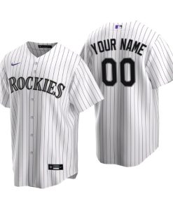 Men's Colorado Rockies White 2020 Home Replica Custom Jersey