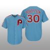 Men's David Robertson Philadelphia Phillies Light Blue Cool Base Cooperstown Player Jersey