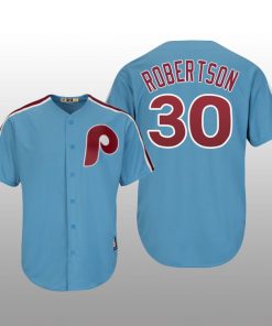 Men's David Robertson Philadelphia Phillies Light Blue Cool Base Cooperstown Player Jersey