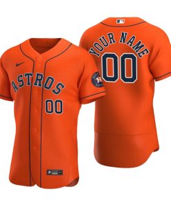 Men's Houston Astros Custom Orange Authentic 2020 Alternate Jersey