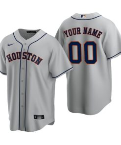 Men's Houston Astros Gray Replica 2020 Road Custom Jersey