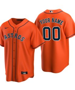 Men's Houston Astros Orange Replica 2020 Alternate Custom Jersey
