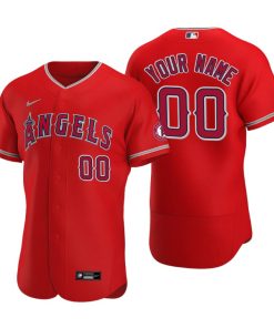 Men's Los Angeles Angels Custom Red Authentic 2020 Alternate Jersey