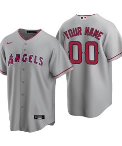 Men's Los Angeles Angels Gray Replica 2020 Road Custom Jersey