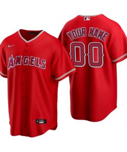 Men's Los Angeles Angels Red Replica 2020 Alternate Custom Jersey
