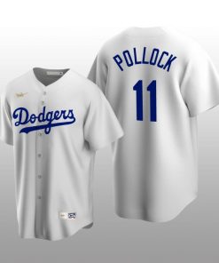 Men's Los Angeles Dodgers A.J. Pollock White Cooperstown Collection Home Jersey