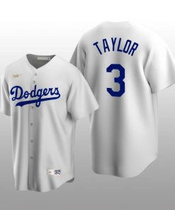 Men's Los Angeles Dodgers Chris Taylor White Cooperstown Collection Home Jersey