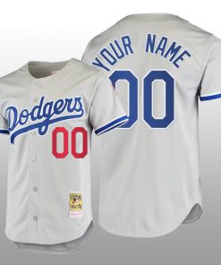 Men's Los Angeles Dodgers Custom Gray Cooperstown Collection Authentic Jersey