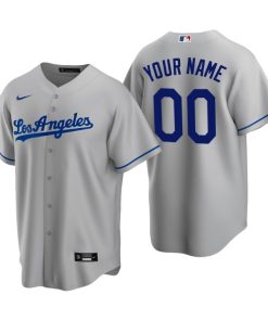 Men's Los Angeles Dodgers Custom Gray Road 2020 Replica Jersey
