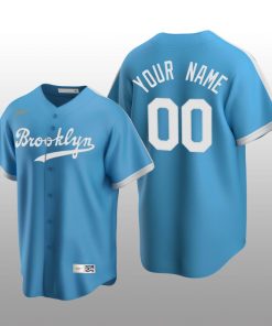 Men's Los Angeles Dodgers Custom Light Blue Cooperstown Collection Alternate Jersey