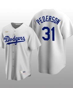 Men's Los Angeles Dodgers Joc Pederson White Cooperstown Collection Home Jersey