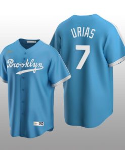 Men's Los Angeles Dodgers Julio Urias Light Blue Cooperstown Collection Alternate Jersey