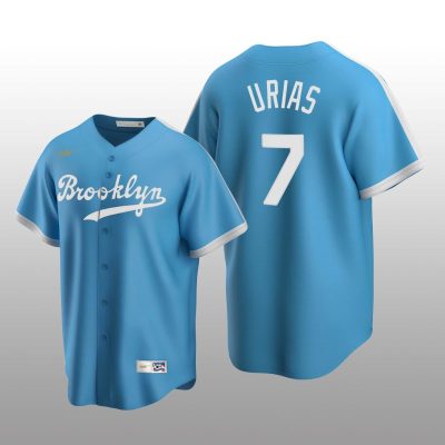Men's Los Angeles Dodgers Julio Urias Light Blue Cooperstown Collection Alternate Jersey