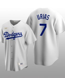 Men's Los Angeles Dodgers Julio Urias White Cooperstown Collection Home Jersey