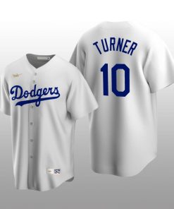 Men's Los Angeles Dodgers Justin Turner White Cooperstown Collection Home Jersey