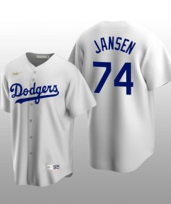 Men's Los Angeles Dodgers Kenley Jansen White Cooperstown Collection Home Jersey