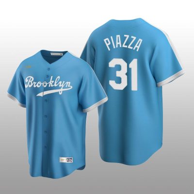 Men's Los Angeles Dodgers Mike Piazza Light Blue Cooperstown Collection Alternate Jersey