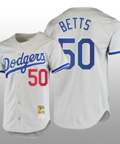 Men's Los Angeles Dodgers Mookie Betts Gray Cooperstown Collection Authentic Jersey