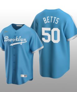 Men's Los Angeles Dodgers Mookie Betts Light Blue Cooperstown Collection Alternate Jersey